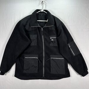 Helly Hansen Fleece Jacket Mens XL Black Utility Full Zip Workwear Pockets